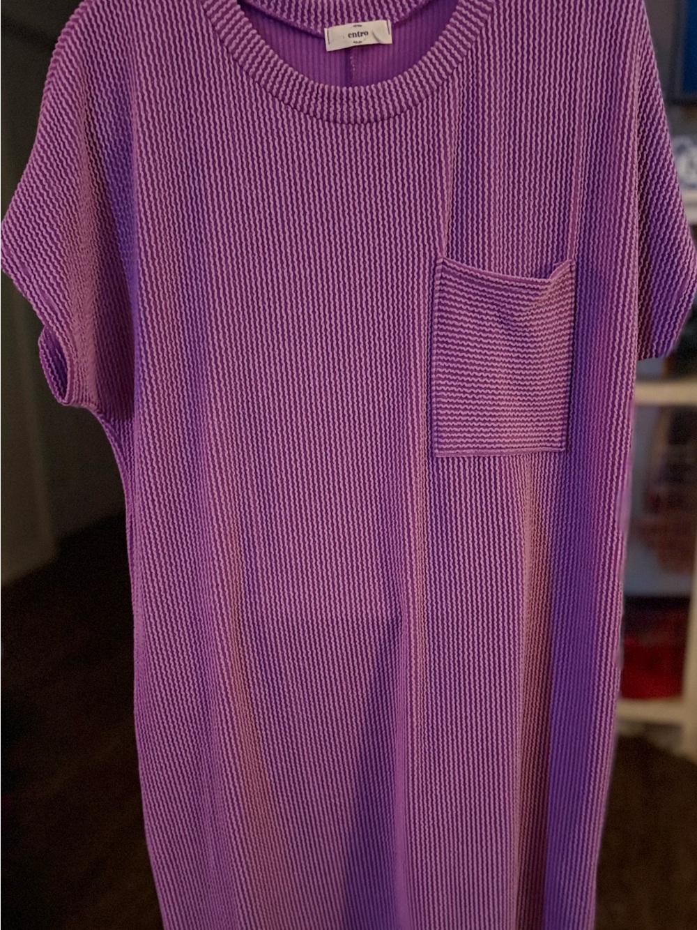 entro Lilac Ribbed Knit Dress Large